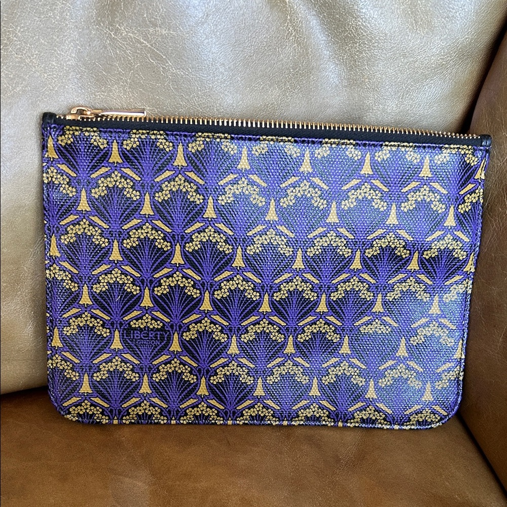 Liberty Violet and Gold Patterned Pouch
